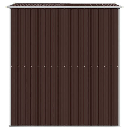 GOLINPEILO Abri de jardin extérieur en métal, grand hangar à outils utilitaire en acier, abri de jardin en acier avec doubles portes coulissantes, rangement utilitaire et outils, marron foncé 75,6"x75,2"x87,8" 75,6"x75,2"x87,8" 