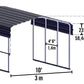 Arrow Shed CPHC101507 Heavy Duty Galvanized Steel Metal Multi-Use Shelter, Shade, Carport, 10' x 15' x 7' Carport Only Charcoal 10' x 15' x 7'