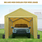 ADVANCE OUTDOOR 12x20 ft Heavy Duty Carport with Sidewalls & Doors, Adjustable Height from 9.5 ft to 11 ft, Car Canopy Garage Party Tent Boat Shelter with 8 Reinforced Poles and 4 Sandbags, Beige 12'x20'