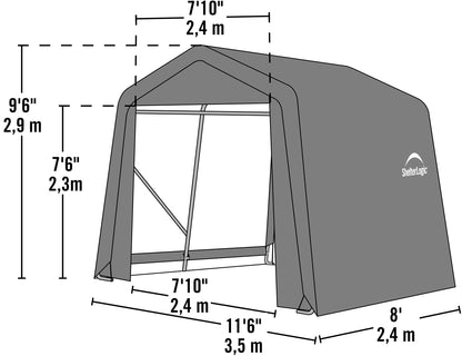 ShelterLogic 72853 Grey 10'x8'x10' Peak Style Shelter 10'x8'x10' Gray