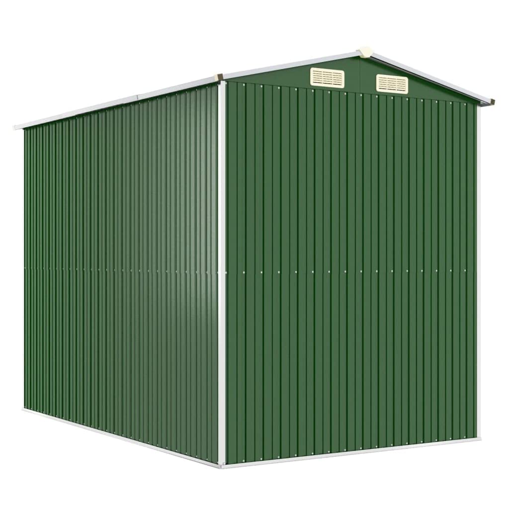 GOLINPEILO Abri de jardin extérieur en métal, grand hangar à outils utilitaire en acier, abri de jardin en acier avec doubles portes coulissantes, rangement utilitaire et outils, vert 75,6"x107,9"x87,8" 75,6"x107,9"x87,8" 