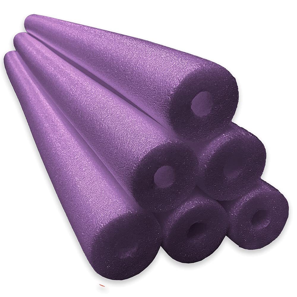 Lot de 6 mousses de nouilles géantes pour piscine, multi-usages, violet