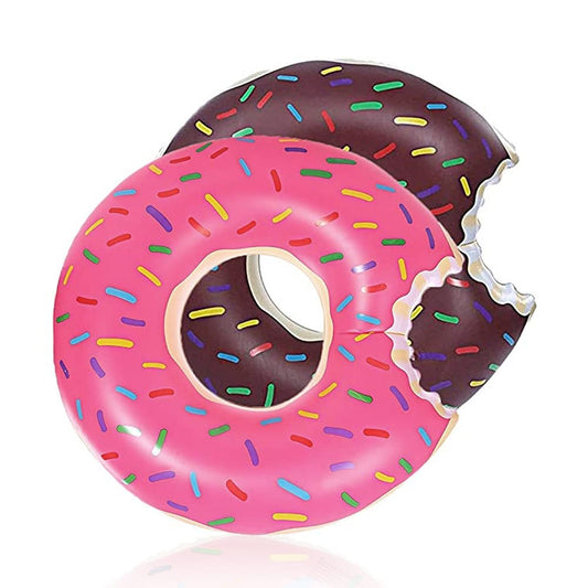 DMAR Donut Pool Floats Donut Pool Floatie Donut Tube Pool Donut Pool Float Donut Inflatables Donut Inner Tube Donut Pool Floatie Donut Pool Ring Donut Swimming Ring for Beach Pool #3 Lot de 2 (rose et marron 30in)