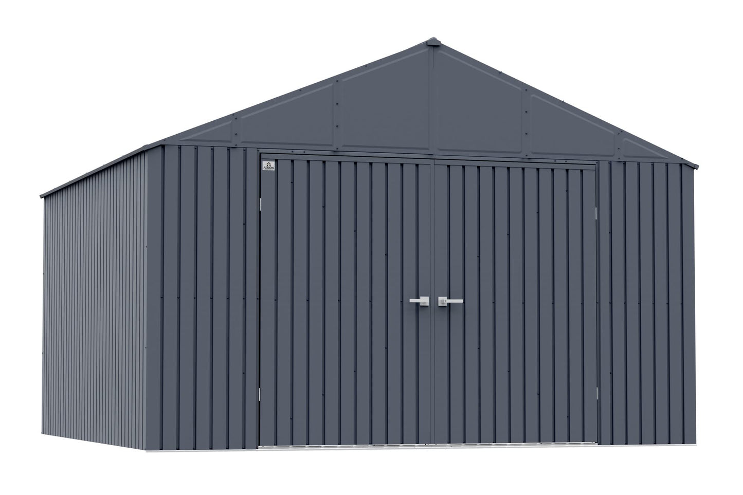 Arrow Shed Elite Hangar de rangement extérieur en acier avec toit à pignon verrouillable, 12' x 12', Anthracite 