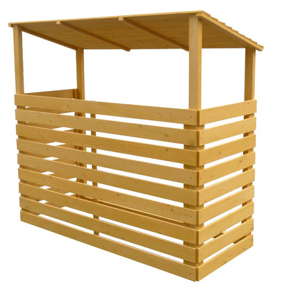 Leisure Season FS6828 Abri à bois de chauffage – Marron – Rangement extérieur couvert pour pile de bois, bûches, bois – Décoration rustique pour cour, terrasse, maison et patio – Grand support pour bûches, couverture, étagère, cabine et boîte à conteneurs 