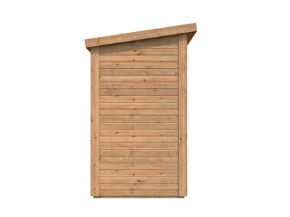 Leisure Season Urbano Kit d'abri de jardin moderne résistant aux intempéries avec sol, portes, fenêtres en plexiglas, toit en pente – Kit d'abri de jardin en bois d'épicéa nordique – Marron moyen, 2,4 x 1,2 m (URB8X47853) 