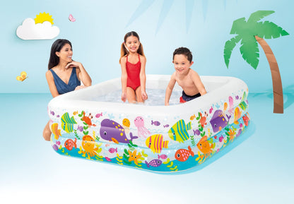 Intex Swim Center Clearview Aquarium Piscine gonflable, 62,5" X 62,5" X 19,5", à partir de 3 ans