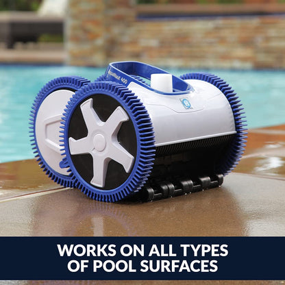 Hayward W3PHS41CST AquaNaut 400 Nettoyeur de piscine à aspiration pour piscines creusées jusqu'à 20 x 40 pieds (aspirateur automatique de piscine) 4 roues