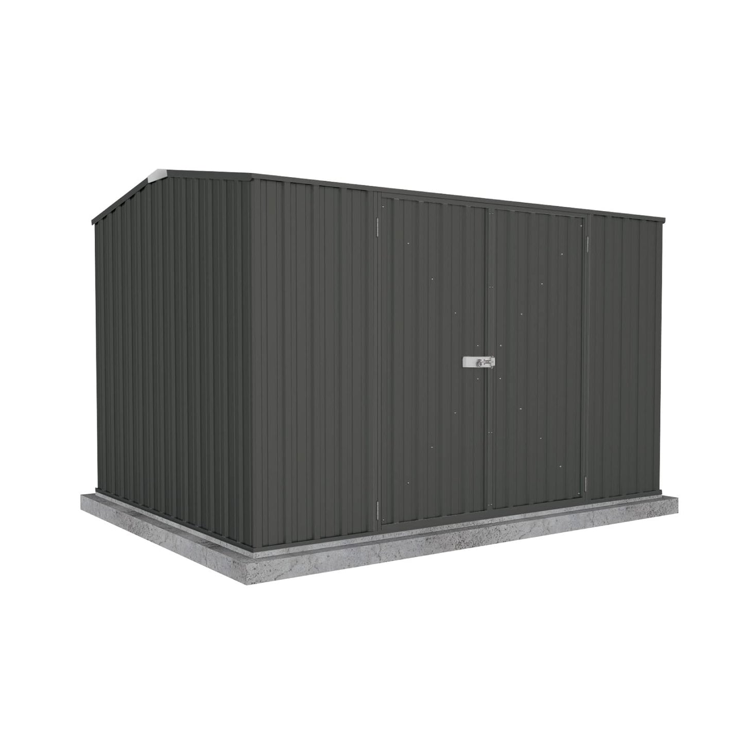 ABSCO Premier 10 x 7 pi. Hangar de rangement en métal, hangar à outils utilitaire en aluminium et en acier, rangement extérieur pour jardin, patio de pelouse, 70 m². Pi, Gris Monument 10'x7' 