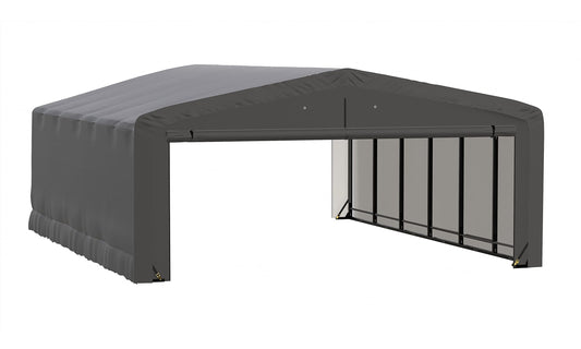 ShelterLogic ShelterTube Abri de garage et de stockage, 20' x 27' x 10', cadre en acier robuste, boîtier résistant au vent et à la neige, gris 20' x 27' x 10' 