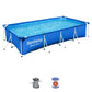 Bestway Steel Pro 13 Feet x 7 Feet x 32 Inch Rectangular Metal Frame Above Ground Outdoor Backyard Swimming Pool, Blue (Pool Only) 13' x 7' x 32"