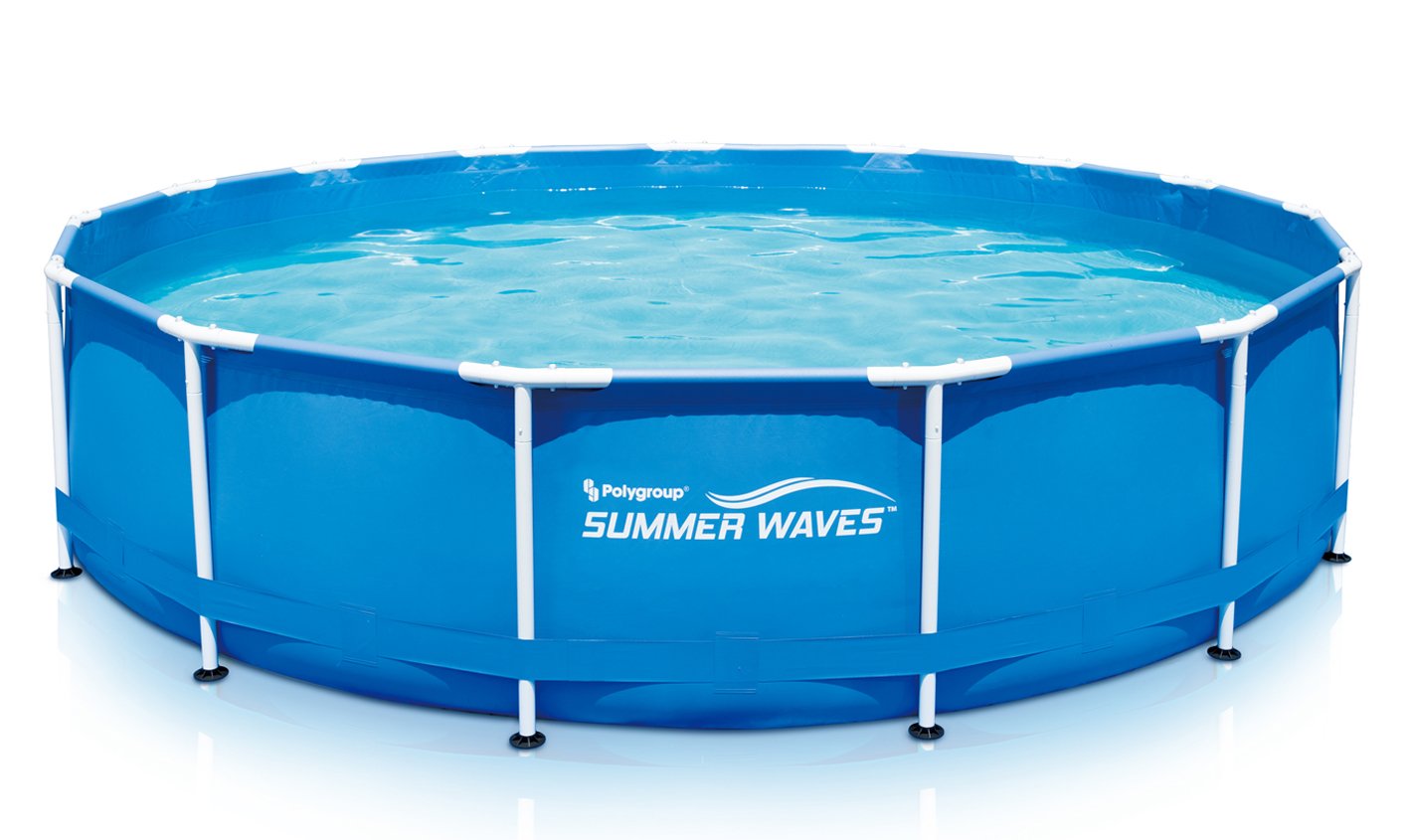 Summer WavesPiscine à ossature métallique de 15 pi x 42 po avec système de filtration Skimmer Plus 15 pieds