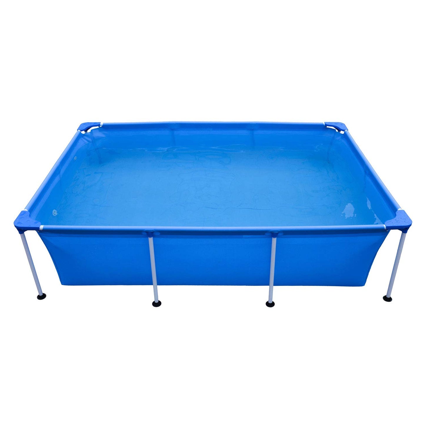 JLeisure Avenli 17818 8.5 x 6 x 2 Feet Outdoor Backyard Above Ground Rectangular Steel Frame Swimming Pool with Repair Patch for Kids & Adults, Blue 8.5' x 6'