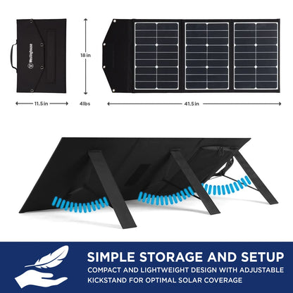 Panneau solaire portable Westinghouse WSolar60p 60 W pour centrales électriques portables 