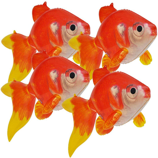 Jet Creations Inflatable 20 inch Long Pack of 4 Gold Fish,Party Supplies Party Favors,partygifts an-GOLD4, Multi GOLDFISH