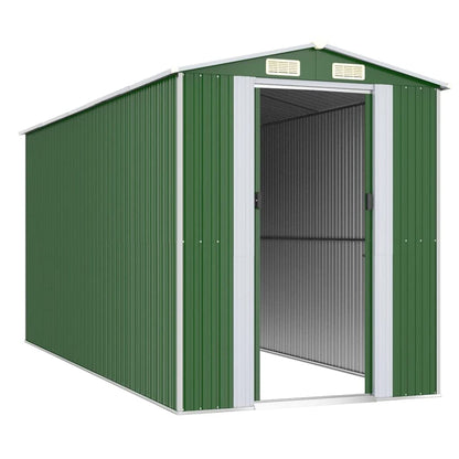 GOLINPEILO Metal Outdoor Garden Storage Shed, Large Steel Utility Tool Shed Storage House, Steel Yard Shed with Double Sliding Doors, Utility and Tool Storage, Green 75.6"x173.2"x87.8" 75.6"x173.2"x87.8"