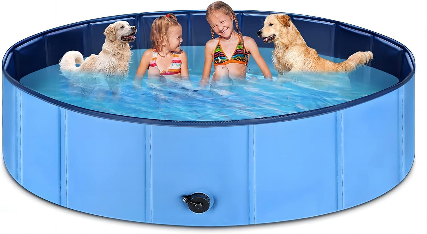 JECOO Portable Dog Pool, Foldable Plastic Kiddie Pool, XXXXLarge Size