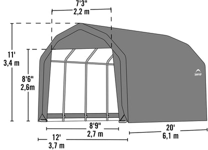 ShelterLogic 90053 Gris 12'x20'x11' Abri de grange 12' x 20' x 11' Gris 