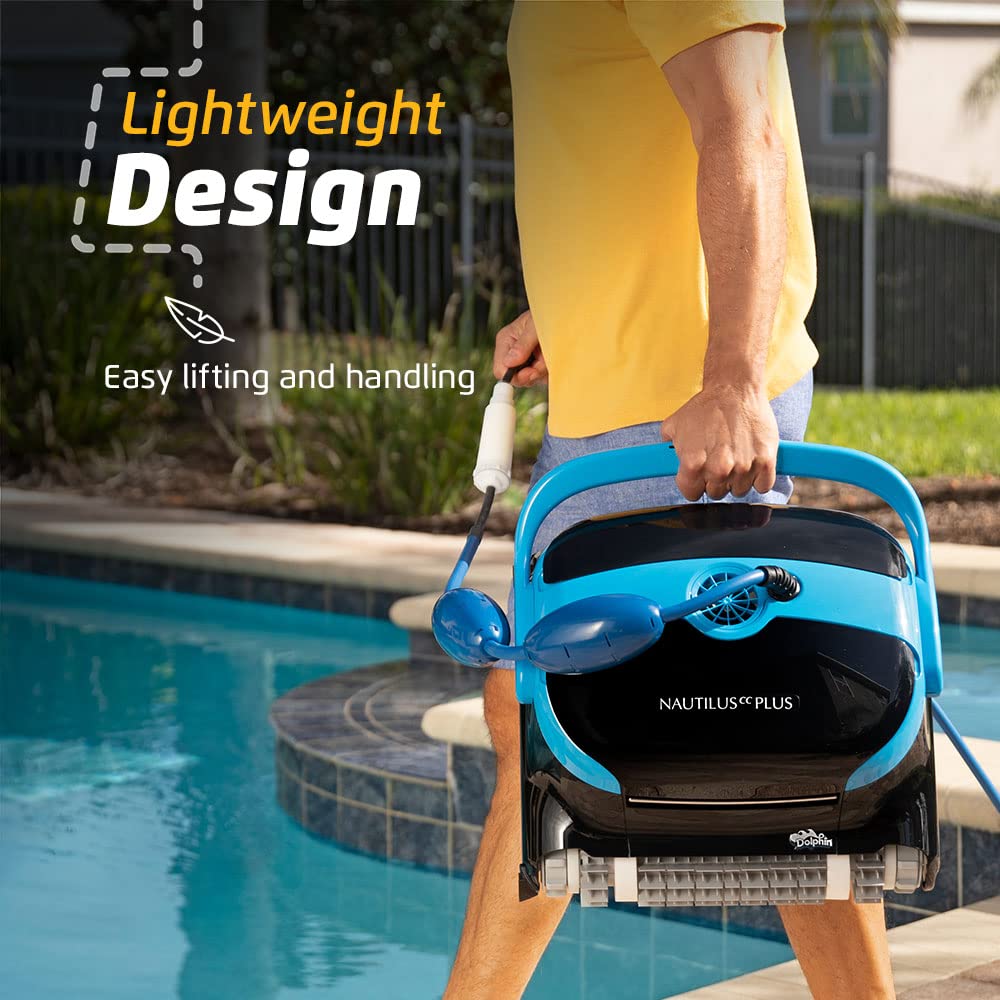 Dolphin Nautilus CC Plus Robotic Pool Vacuum Cleaner — Wall Climbing Capability — Top Load Filters for Easy Maintenance — Ideal for Above/In-Ground Pools up to 50 FT in Length
