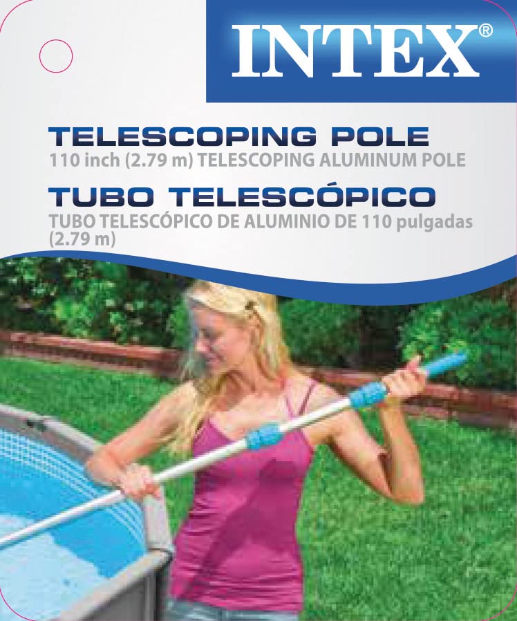 INTEX 29055E 110in Telescoping Aluminum Pole For Above Ground Pool Maintenance 110-Inch (2.79m) Shaft Only