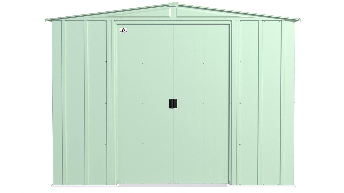 Arrow Shed Classic 8' x 8' Hangar de rangement extérieur cadenassable en acier, vert sauge 8' x 8' 