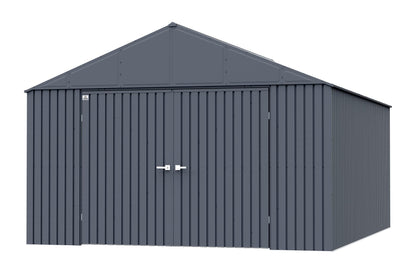 Arrow Shed Elite Hangar de rangement extérieur en acier avec toit à pignon verrouillable, 12' x 16', Anthracite 