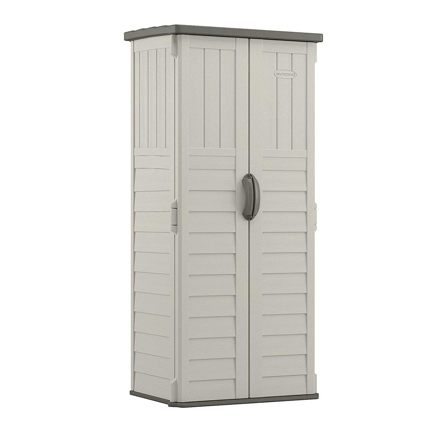 Suncast 22 Cubic Feet Resin Versatile Vertical Storage Shed Building (2 Pack)