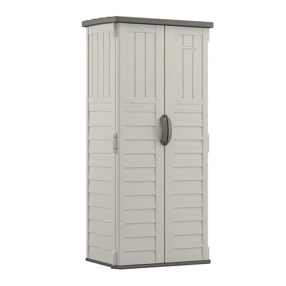 Suncast 22 Cubic Feet Resin Versatile Vertical Storage Shed Building (2 Pack)