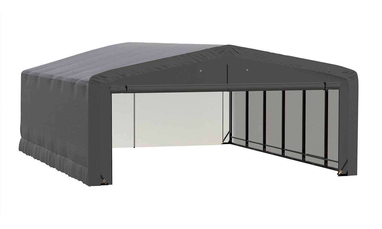 ShelterLogic ShelterTube Abri de garage et de stockage, 20' x 27' x 10', cadre en acier robuste, boîtier résistant au vent et à la neige, gris 20' x 27' x 10' 