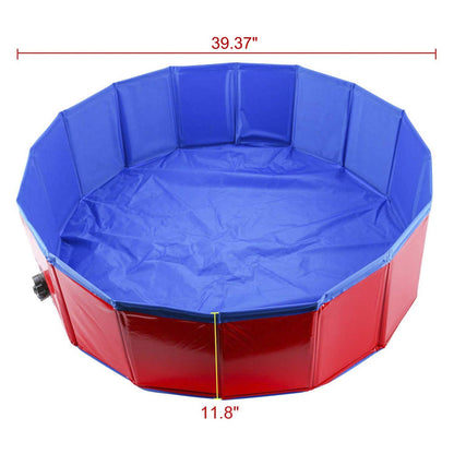 Homend Piscine Portable en PVC pour Animaux de Compagnie, Pliable pour Chiens et Chats, 39" x 12"