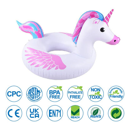 Tube gonflable de flotteur de piscine de licorne pour des décorations de partie, jouets gonflables de piscine de radeau de licorne, flotteur géant de piscine de 67 pouces pour des adultes et des enfants