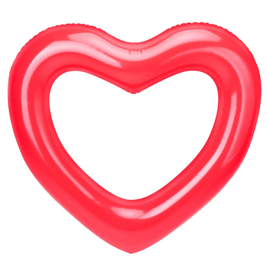 MoKo Inflatable Pool Float for Kids Adults, Clearance Heart Shaped Swim Ring 120cm Diameter Summer Swimming Tube Water Fun Beach Party Pool Toys Swimming Circle Red