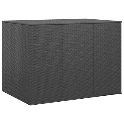 vidaXL Boîte à coussins, boîte de terrasse avec couvercle, armoire de terrasse, coffre de rangement pour coussins d'extérieur, oreillers, outils de jardin, fournitures de piscine, rotin PE noir 57,1" x 39,4" x 40,6" 