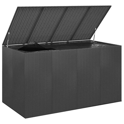 vidaXL Boîte à coussins, boîte de terrasse avec couvercle, armoire de patio, coffre de rangement pour coussins d'extérieur, oreillers, outils de jardin, fournitures de piscine, rotin PE marron 76,4" x 39,4" x 40,6" 