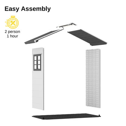 EAST OAK Modular Connector for Outdoor Storage Shed Kit 7×4×8.2 FT, Additional Storage Space for Garden, Patio, Backyard 7×4×8.19 FT