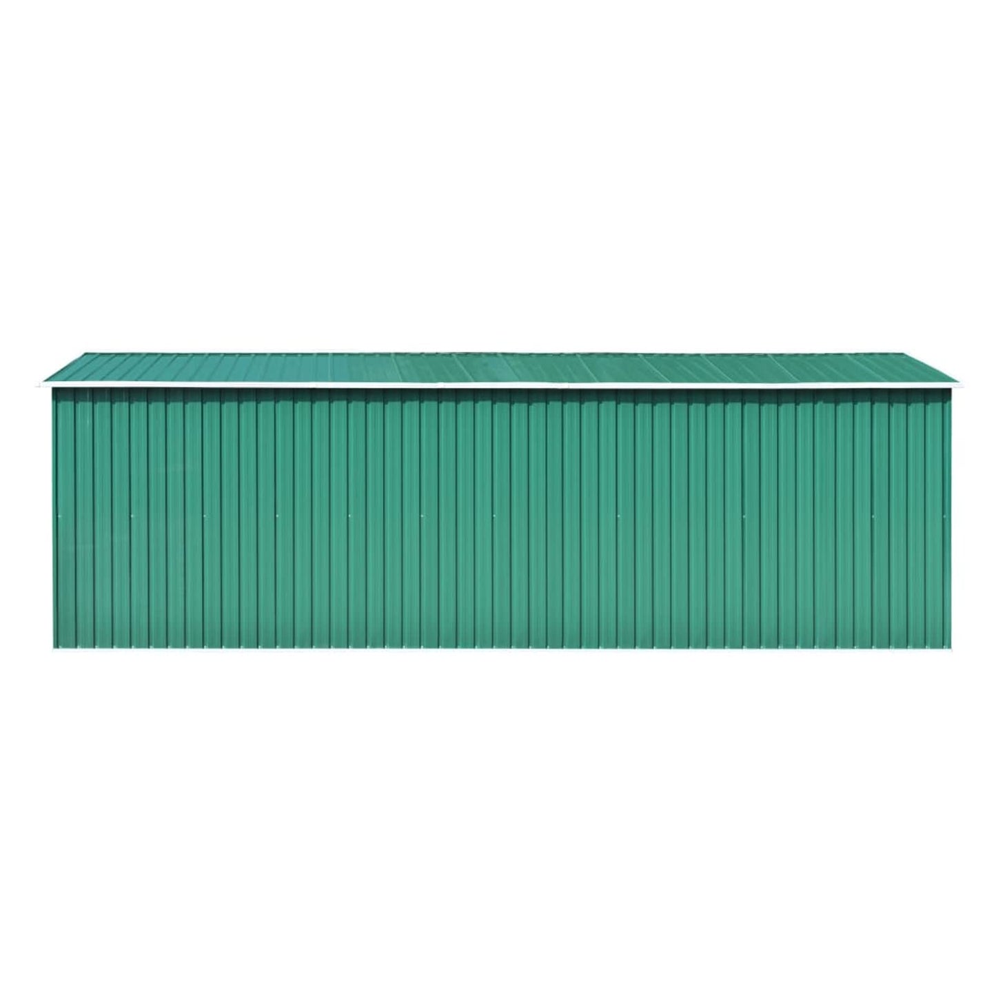 Bopdu Garden Shed with Vent, Outdoor Storage Shed Galvanized Steel Shed Storage House with Door for Backyard Garden Patio Lawn, 101.2" x 228.3" x 71.3" Metal Green 101.2 x 228.4 x 71.3