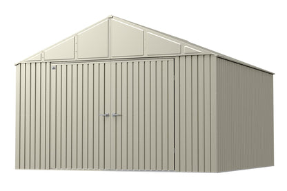 Arrow Shed Elite Hangar de rangement extérieur en acier avec toit à pignon verrouillable, gris froid, 12' x 12' 