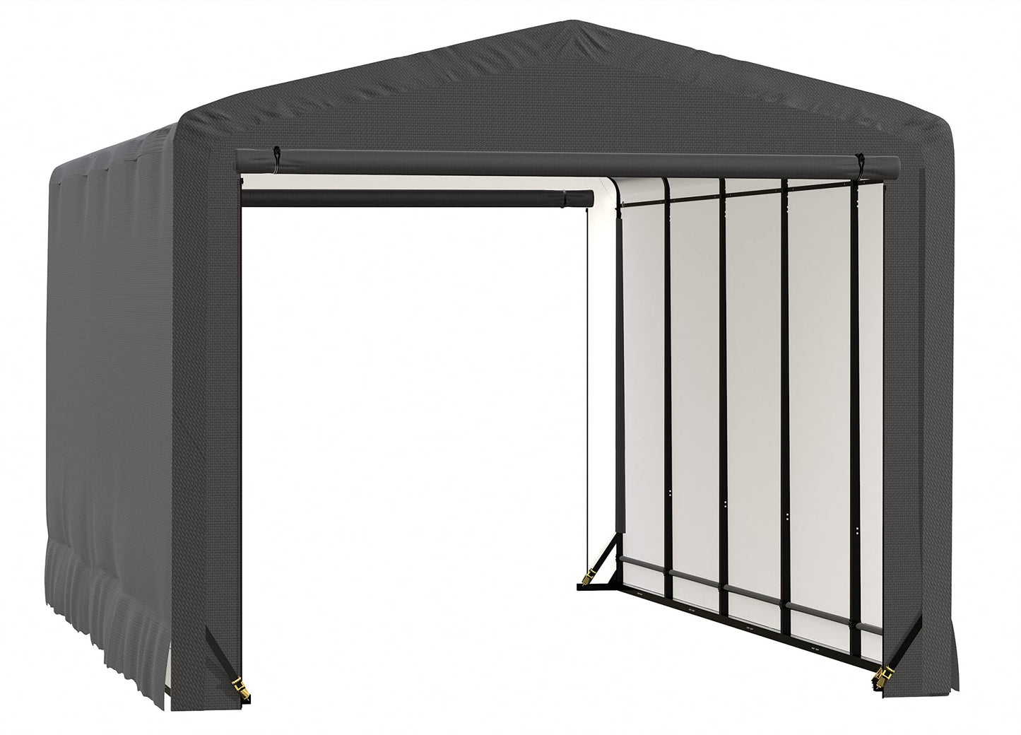 ShelterLogic ShelterTube Garage & Storage Shelter, 12' x 23' x 10' Heavy-Duty Steel Frame Wind and Snow-Load Rated Enclosure, Gray 12' x 23' x 10'