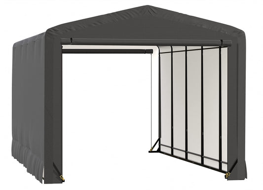 ShelterLogic ShelterTube Abri de garage et de stockage, 12' x 23' x 10', cadre en acier robuste, boîtier résistant au vent et à la neige, gris 12' x 23' x 10' 