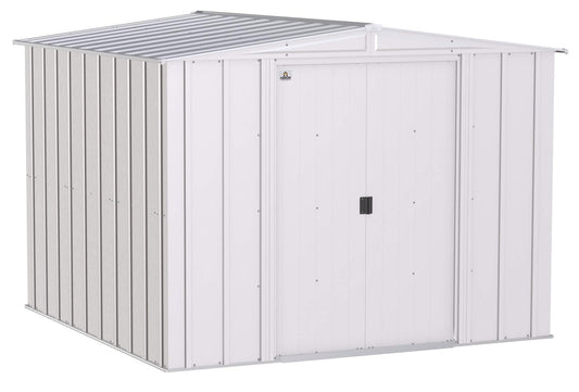 Arrow Shed Classic 8' x 8' Outdoor Padlockable Steel Storage Shed Building, Flute Grey 8' x 8'