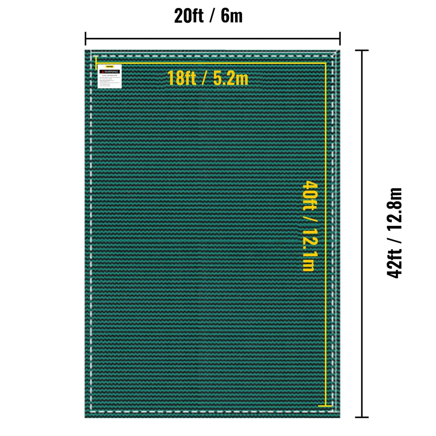 Happybuy Inground Pool Safety Cover, 16 x 32 ft Rectangular Winter Pool Cover with Left Step, Triple Stitched, High Strength Mesh PP Material, Good Rain Permeability, Installation Hardware Included 16 x 32 ft with 4x8ft Left Step