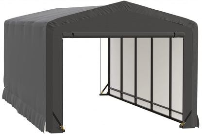 ShelterLogic ShelterTube Abri de garage et de stockage, 10' x 23' x 8', cadre en acier robuste, boîtier résistant au vent et à la neige, gris 10' x 23' x 8' 