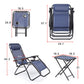 Flamaker Zero Gravity Chairs Outdoor Folding Recliners Adjustable Lawn Patio Lounge Chair with Side Table and Cup Holders for Poolside, Yard and Camping (Blue) Blue