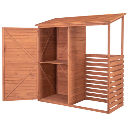 Leisure Season CFS7181-U Abri de stockage combiné pour bois de chauffage Marron moyen 