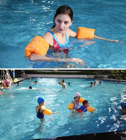 Topsung Floaties Brassards de natation gonflables Anneaux Flotteurs Tube Brassards pour enfants et adultes _ 2 x Rose