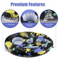 FEEBRIA Inflatable Floating Drink Holder with 9 Holes Large Capacity Drink Float for Pools & Hot Tub (Black&Yellow) Black&Yellow