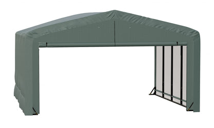 ShelterLogic ShelterTube Abri de garage et de stockage, 20' x 18' x 12', cadre en acier robuste, boîtier résistant au vent et à la neige, vert 20' x 18' x 12' 