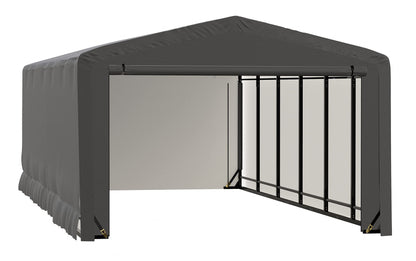 ShelterLogic ShelterTube Abri de garage et de stockage, 12' x 23' x 8', cadre en acier robuste, boîtier résistant au vent et à la neige, gris 12' x 23' x 8' 