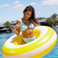 FUNBOY Inflatable Stripe Oversized 50'' Diameter Donut Pool Float Tube-Mellow, Yellow Cabana
