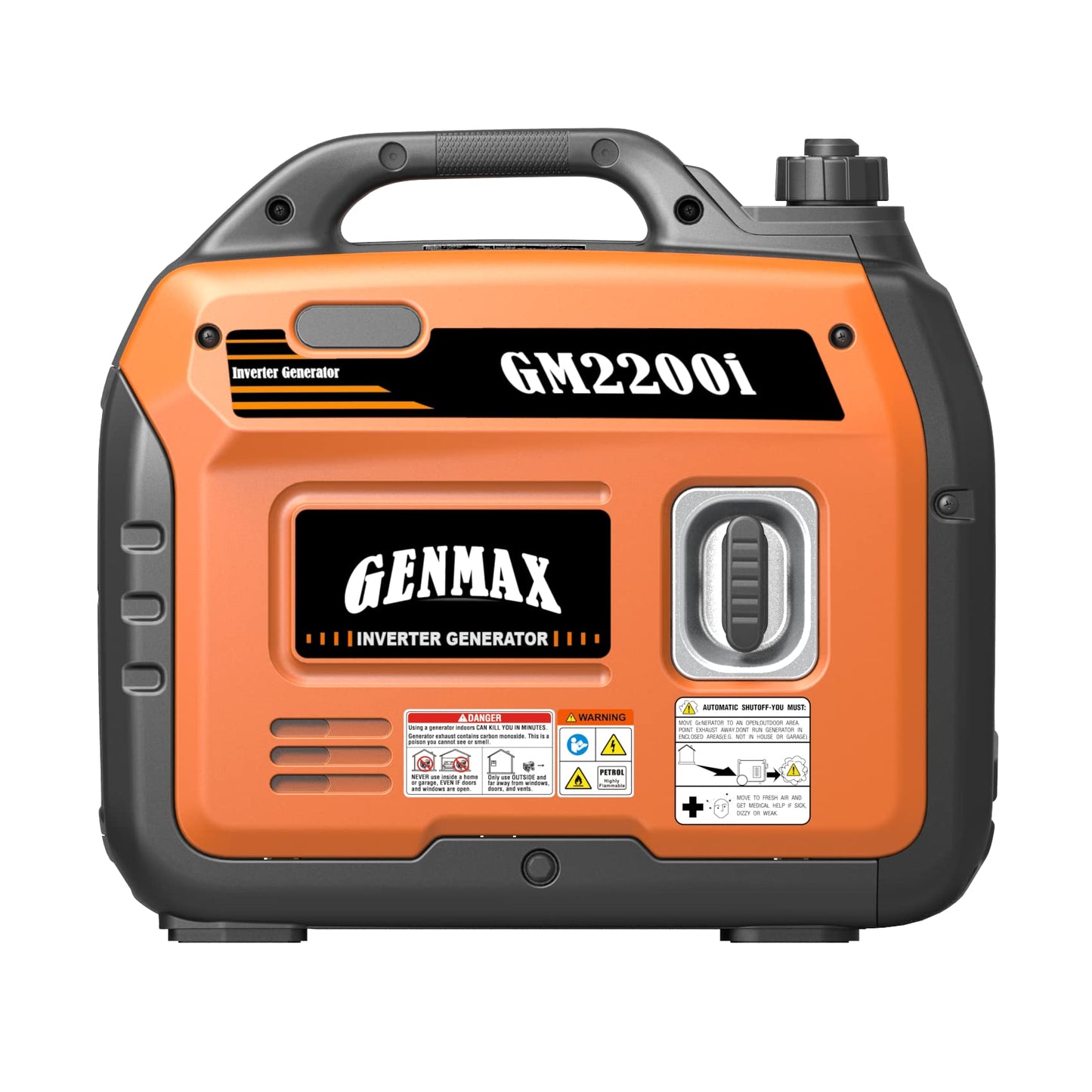 Générateur inverseur portable GENMAX GM2200i avec moteur à gaz ultra silencieux de 2 200 W, conforme à l'EPA 